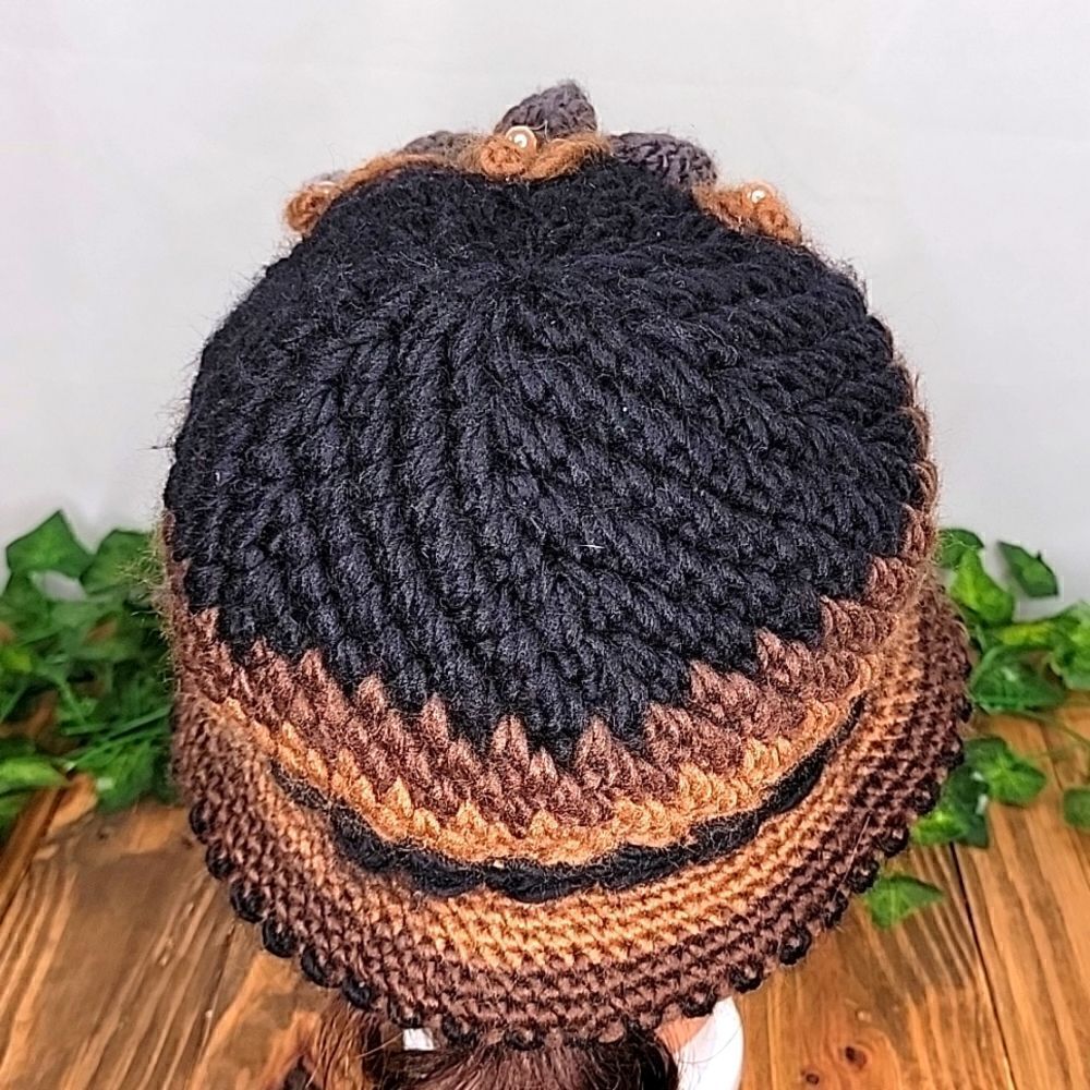 Crochet Hat. Classy. Floral. Handmade. OSFA. Like New. - Picture 3 of 9